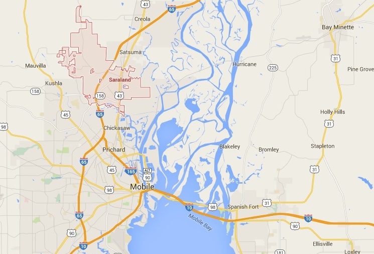 Saraland Alabama map