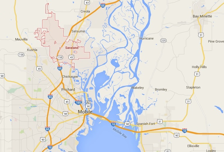 Saraland Alabama map